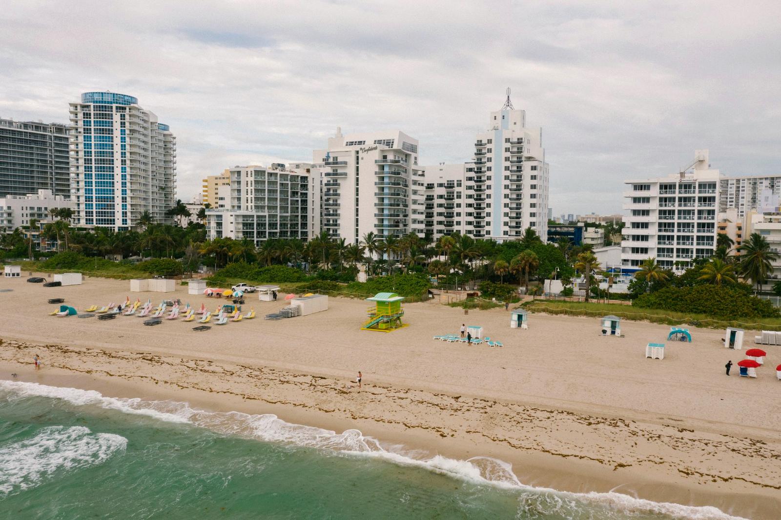 Beachfront condominium towers on the Florida coast